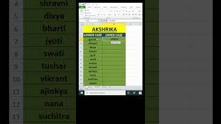 How to Change Lowercase to Uppercase in Excel : Akshrika Tutorials