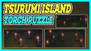All Torch Puzzle in Tsurumi Island : Shirikoro Peak Underground | Genshin Impact