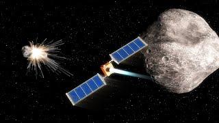 NASA's DART Spacecraft Hitting an Asteroid Headed by Earth at 6.6 kilometers  per second simulation