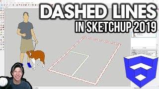 DASHED LINES in SketchUp 2019 - Complete Tutorial