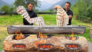 Cooking Atlantic Salmon in the Wilderness Village! This is an incredibly delicious fish!