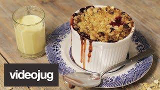 Pear Crumble Pots With Chocolate And Raspberries I Tasty Tenner