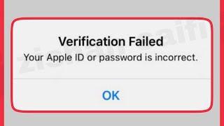 iPhone Fix Verification Failed Your Apple ID Or Password is incorrect Problem Solve