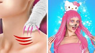 Von Nerd zu Hallo Kitty / Kuromi vs Hallo Kitty Geburt bis Tod Extreme Anime Makeover