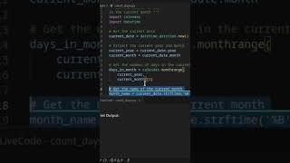 How to Get Number of Days of the Current Month #python #shorts