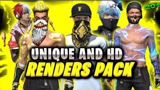 Best Free Fire HD And Unique Renders Pack | Latest Free Fire Character PNGs 20+ | FEROJ GFX |