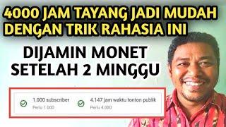 cara kejar 4000 jam tayang youtube paling cepat di dunia. langsung saya praktekan || Behn Tolang