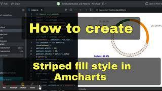 Amcharts stripped fill style and dashed outline example. Example on  HTML custom Tooltip