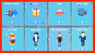 Unlock  Original 8  Mystery Characters Crossy Road. From  Hipster Whale  to  Cai Shen 