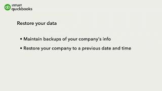 How to restore your data in QuickBooks Online Advanced