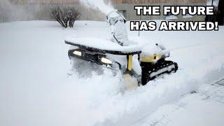 Yarbo Robot Snow blower clearing heavy ICE and SNOW!