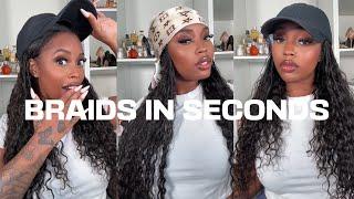 Boho Human Hair Knotless Braids IN 30 SECONDS! *YALL NEED THIS ONE* Grab & Go Hairstyle |Eayon Hair