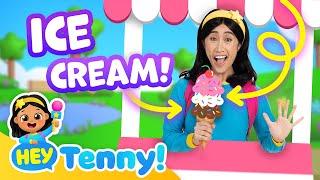 Pretend Play with Ice Cream Stand | Play with Tenny | Educational Videos for Kids | Hey Tenny!