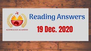 19 Dec. 2020 | Reading Answers | IDP | BC | Evening | Rachna Gupta | The Australian Academy