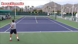 David Ferrer & Tommy Robredo Practice - Court Level View - ATP Tennis