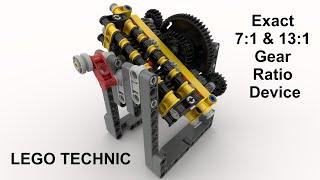 Exact 7 to 1 and 13 to 1 Lego Technic Gear Ratio MOC Design