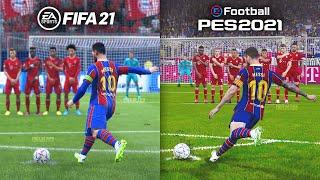 FIFA 21 vs PES 2021 | Free Kicks Comparison