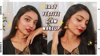 Easy Festive Glam Makeup Tutorial | Sayani Paul ||