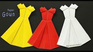 origami dress - How to make origami paper dresses | paper craft, Princess Dress