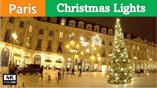 Paris Walking Tour, Paris Christmas Lights 2023, Place Vendôme, Christmas Lights