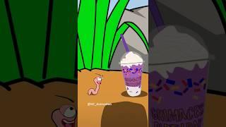 Grimace shake and little worm #animation #meme #cartoon #shorts
