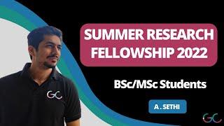 Summer Fellowship I BSc/MSc Students I Research I Internship I