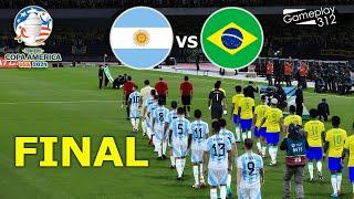 FINAL - ARGENTINA vs BRAZIL Copa America - USA 2024 | Full Match All Goals | PES Gameplay