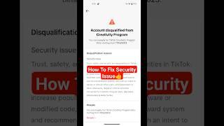 Tiktok Account Disqualified From Creativity Program Beta | How To Fix Security issue Problem