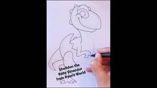 How to draw Shelldon from Ryan's World  - fastforward version #shorts #five4crafts