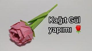 Origami kağıt Gül yapımı | Paper rose making  #origami #papercraft #diy #kağıtkatlama