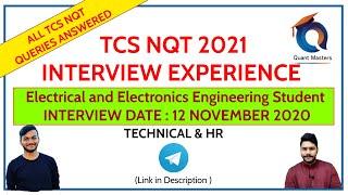 TCS NQT 2021 Interview Experience | 12 Nov 2020 | Electrical and Electronics Engineering