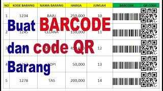 Buat Barcode dan Code QR Barang di Excel