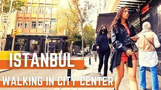 ISTANBUL WALKING TOUR IN CITY CENTER 15 OCTOBER 2021 | 4K UHD | TURKEY | With Captions