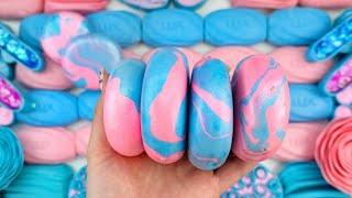 Relaxing ASMR Soap Art: Crushing Colorful Soap, Cutting cubes, and Creating with Glitter and Foam!