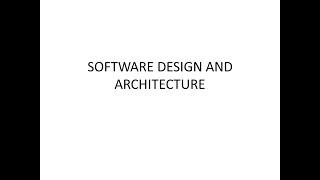 Distributed Architecture - Part 1 - Software Design and Architecture