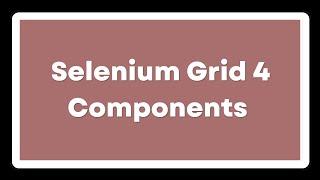 Selenium grid 4 components | Role of each selenium grid component | How Selenium grid works