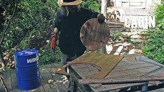 Crafting a Drum Barrel Table from Reclaimed Pallets & Painting a Beautiful Gorge