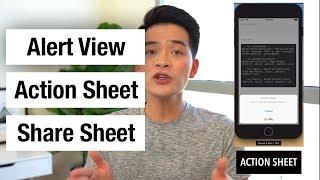 Alert View, Action Sheet, Share Sheet in iOS with Swift