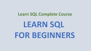 1. SQL Beginners Course