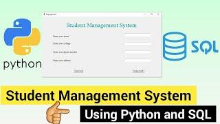 Student Management System |  Student Management System Using Python and SQL