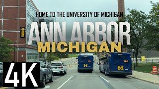 Road Tour from Saline to Ann Arbor, Michigan in 4K - University of Michigan - Ann Arbor Driving Tour