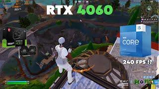 RTX 4060 + i5 13400f · Performance Mode Low Meshes · Fortnite Competitive settings