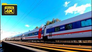 High-speed train "Strizh" Berlin - Moscow (Talgo 250, RENFE class 130) in 4K video