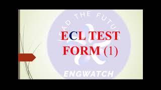 ECL form 1 ( with answers)