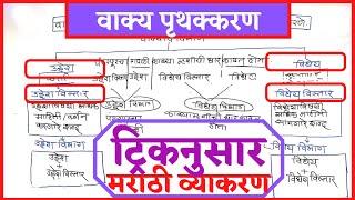 Sentence Separation Marathi Grammar vakya pruthakaran grammar | Identify the object and predicate in a simple way