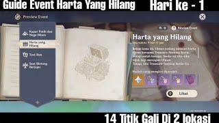 Guide Event Harta Yang Hilang Genshin impact, 14 Titik Gali Di Hari Yang Pertama, seeking seelie !!