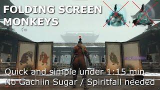 Sekiro - Fast and Easy Folding Screen Monkeys without Gachiin sugar under 1:15 min