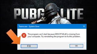 MSVCP140.dll error! PUBG problem solved | Problem while installing game | How to install PUBG LITE