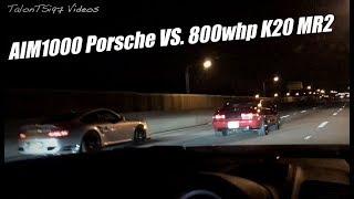 800whp K20 Turbo MR2 VS. 1000hp Porsche 997TT Roll Race