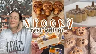 a spooky little bake with me video - testing seasonal pinterest recipes